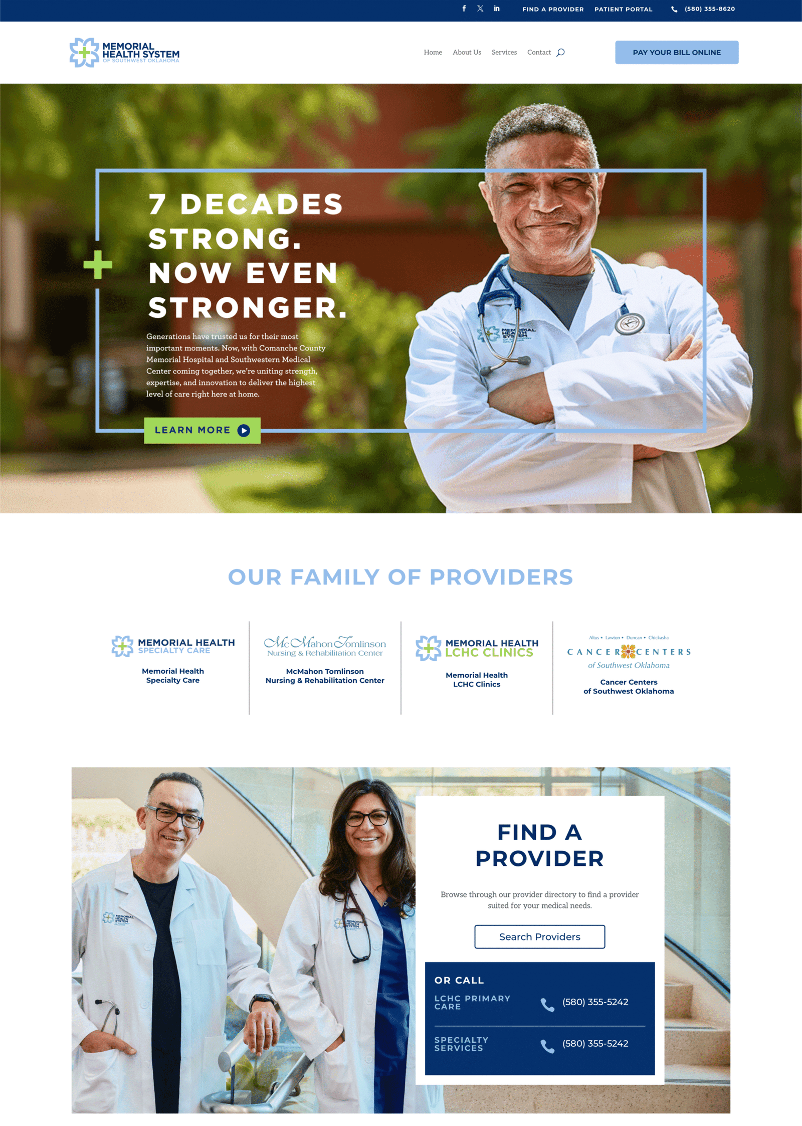 Memorial Health System of Southwest Oklahoma "home" page