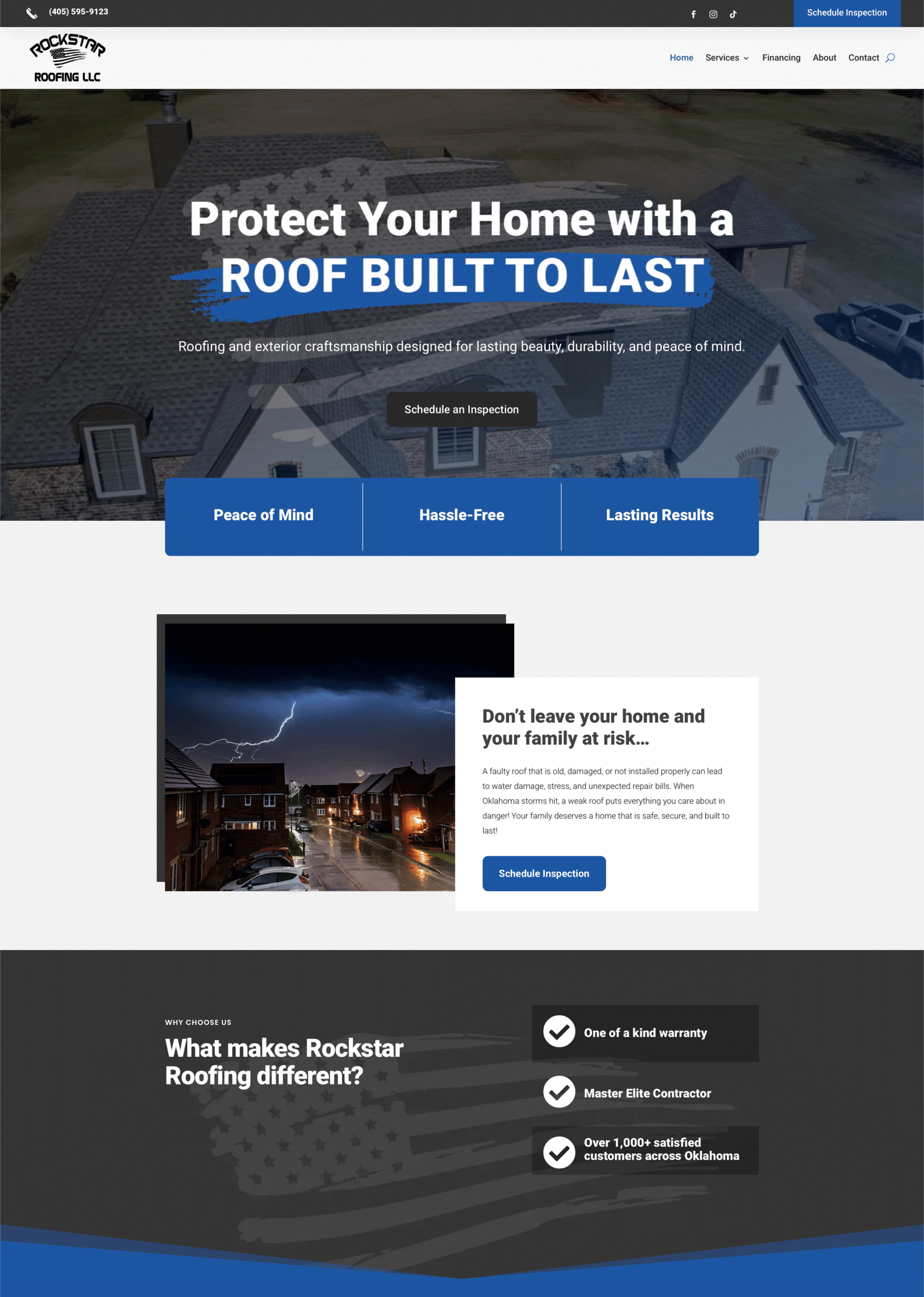 Rockstar Roofing Home page