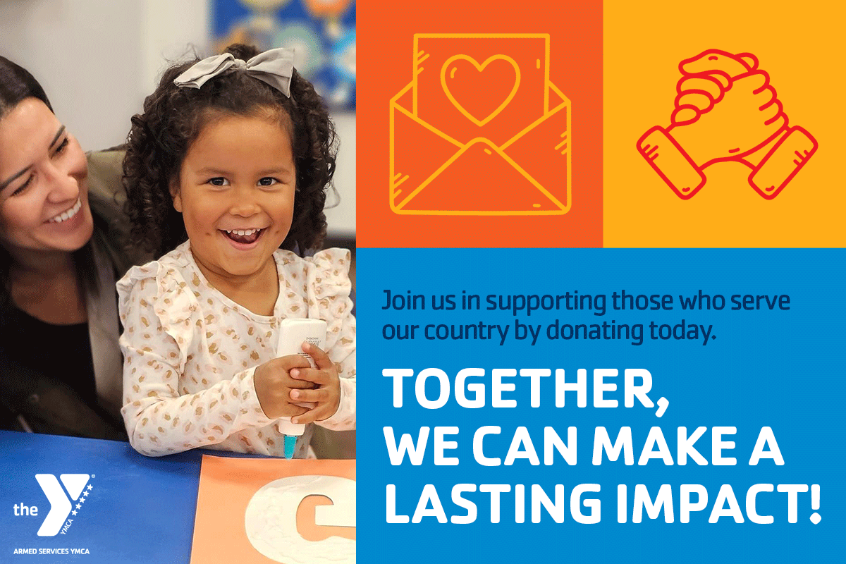 "Join us in supporting those who serve our country by donating today. Together, we can make a lasting impact!" social media graphic "Join us in supporting those who serve our country by donating today. Together, we can make a lasting impact!" social media graphic