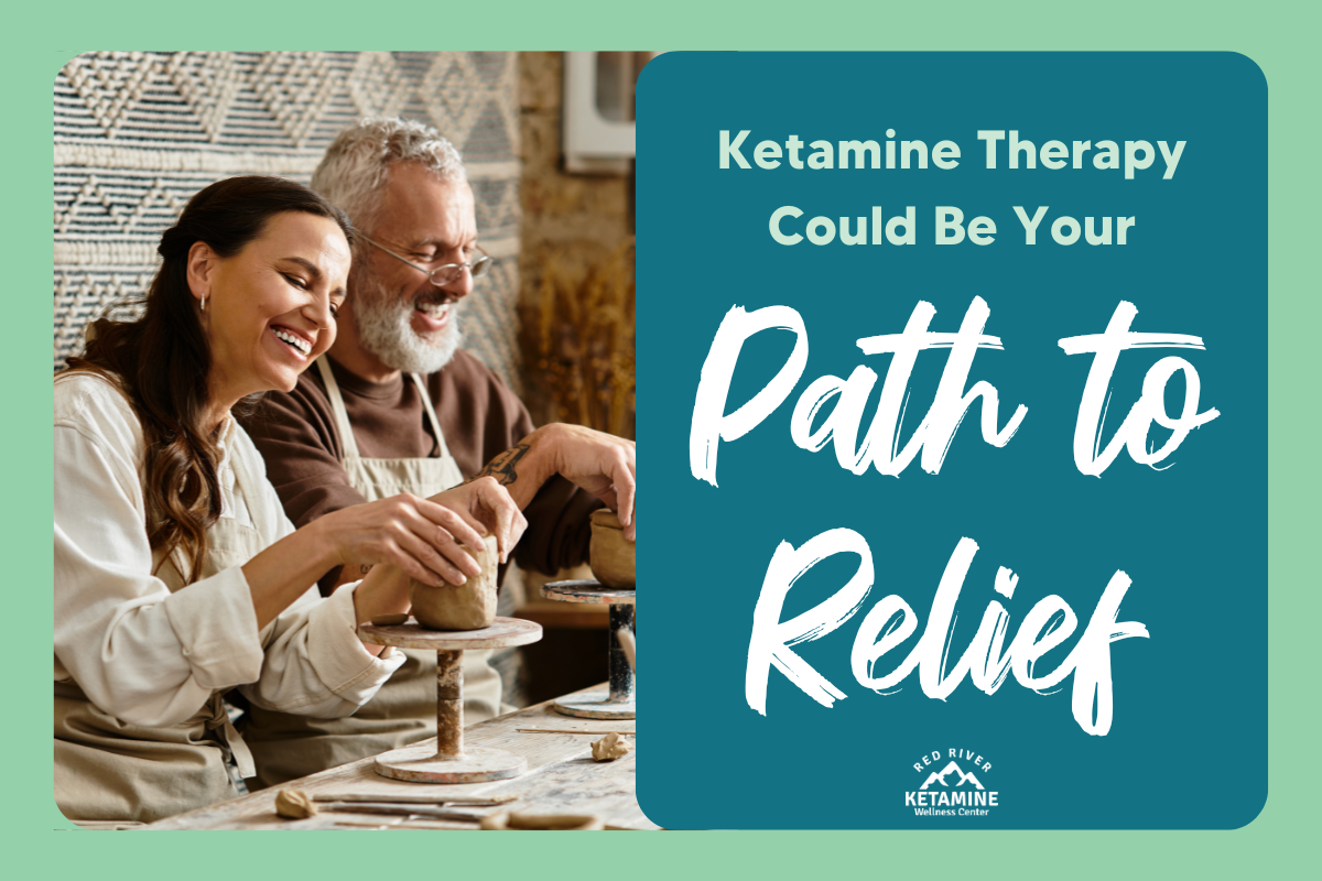"Ketamine therapy could be your path to relief" social media graphic "Ketamine therapy could be your path to relief" social media graphic