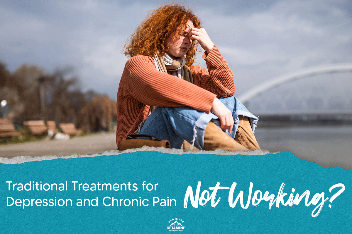 "Traditional treatments for depression and chronic pain not working?" social media graphic "Traditional treatments for depression and chronic pain not working?" social media graphic